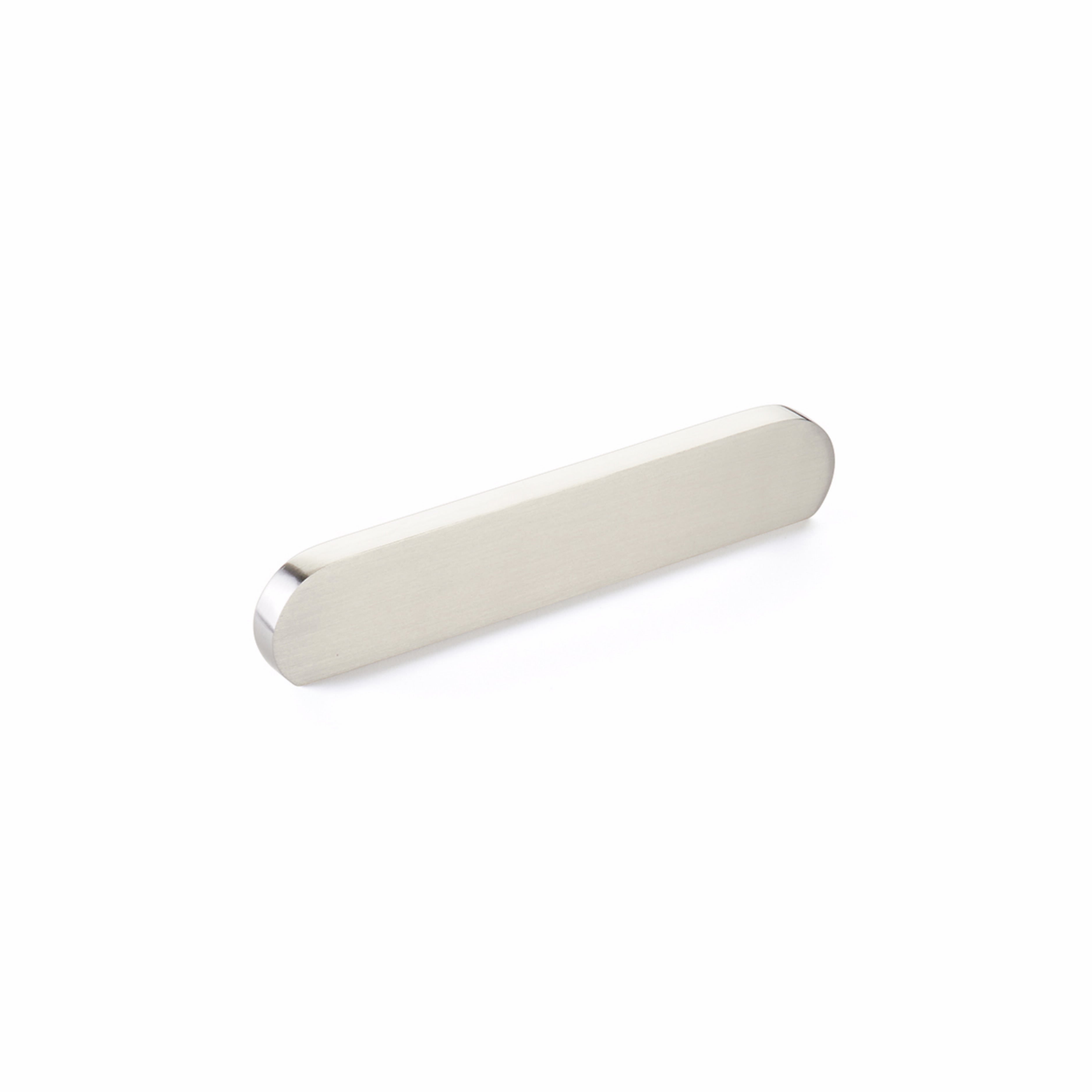 Schaub 10042-BN 5-7/8" Cafe Modern Oval Cabinet Pull with 4" and 5" Center to Center Brushed Nickel Finish
