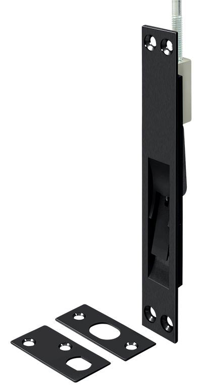 Deltana - 12" Extension Flush Bolt; Solid Brass - Black