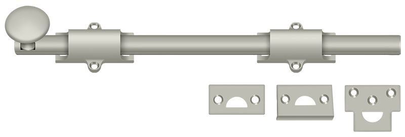 Deltana - 12" Surface Bolt; Heavy Duty - Satin Nickel