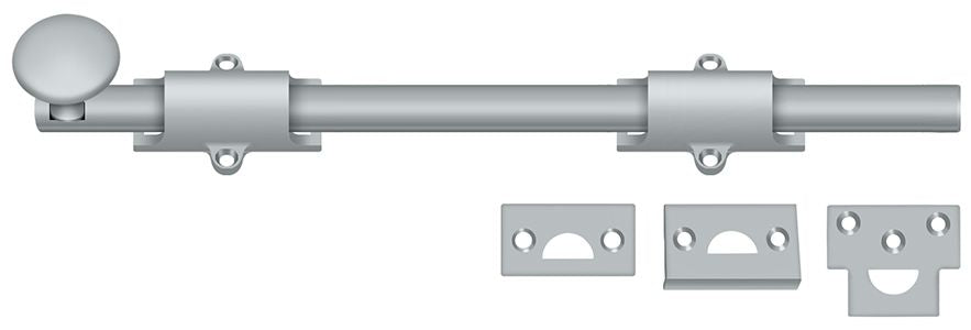 Deltana - 12" Surface Bolt; Heavy Duty - Satin Chrome