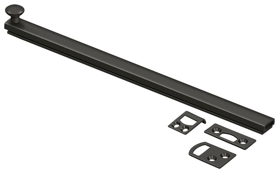 Deltana - 12" Surface Bolt; Concealed Screw; Heavy Duty - Oil Rubbed Bronze