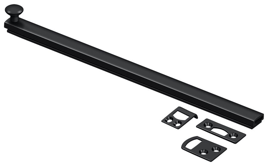 Deltana - 12" Surface Bolt; Concealed Screw; Heavy Duty - Black
