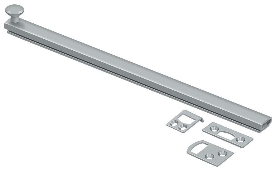 Deltana - 12" Surface Bolt; Concealed Screw; Heavy Duty - Satin Chrome