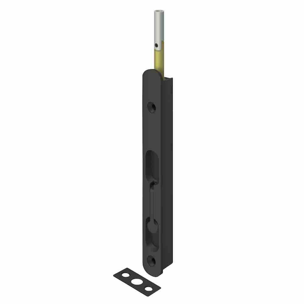 Deltana 18EFBZ1B 18" Extension Flush Bolt; Solid Brass Flat Black Finish Main image