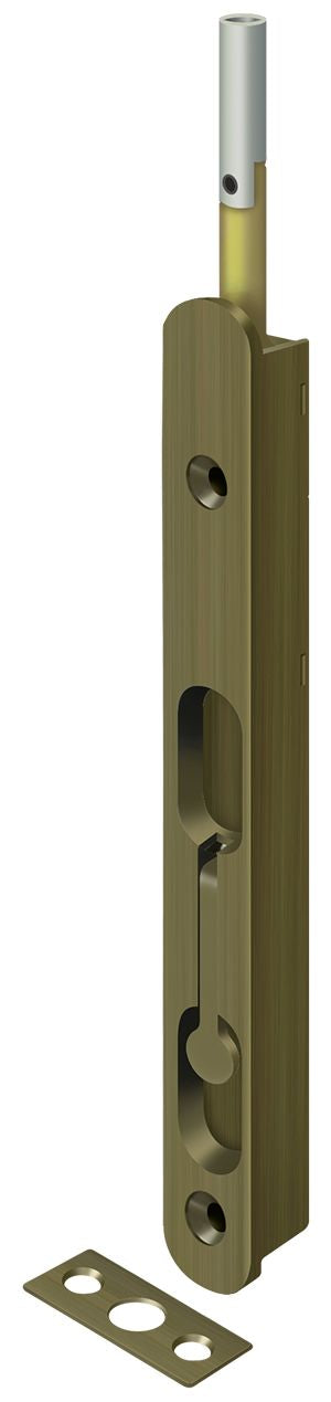 Deltana 18EFBZ5 18" Extension Flush Bolt; Solid Brass; Antique Brass Finish Main image