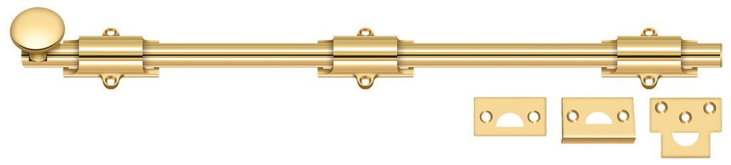Deltana - 18" Surface Bolt; Heavy Duty - Lifetime Brass