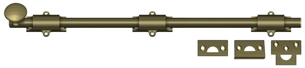 Deltana - 18" Surface Bolt; Heavy Duty - Antique Brass