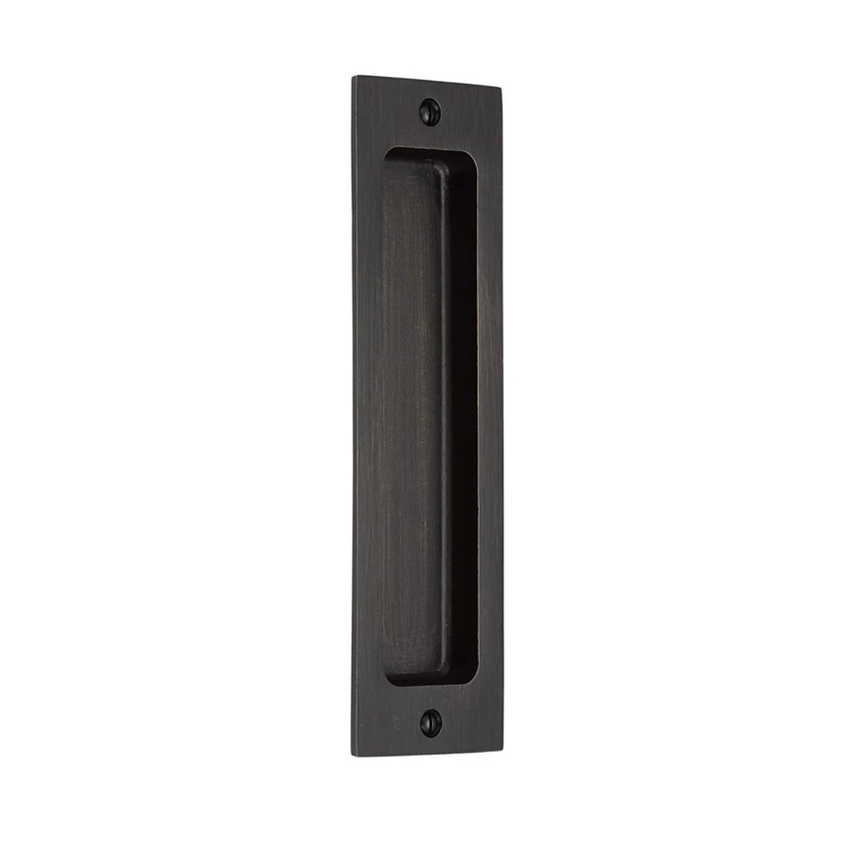 Emtek 220408FB Rustic Modern Rectangular 2-1/4" x 8" Flush Pull Flat Black Bronze Finish Main image