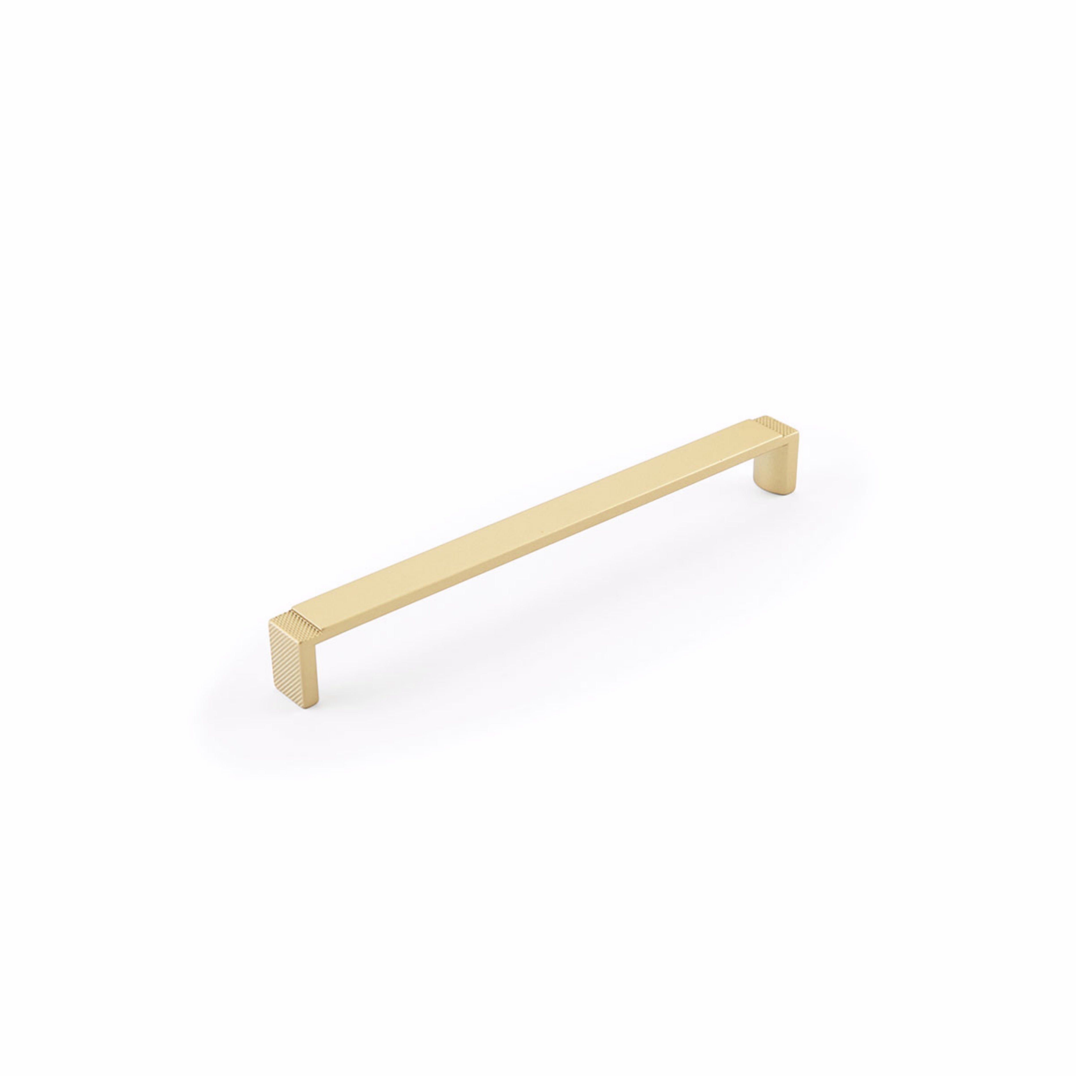 Schaub 20017-SSB 7-1/2" Center to Center Quadrato Wide Cabinet Pull Signature Satin Brass Finish Main image