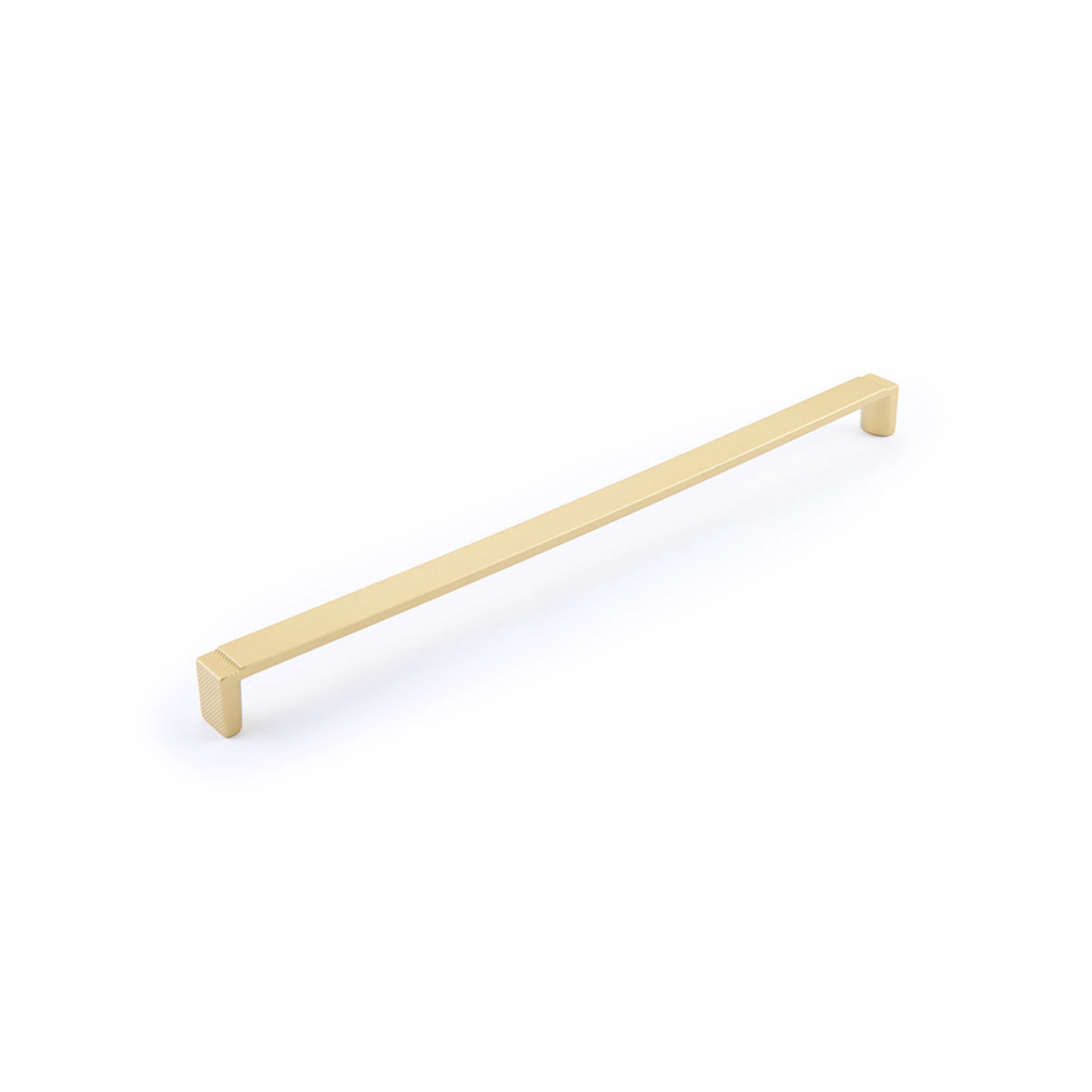 Schaub 20018-SSB 12-5/8" Center to Center Quadrato Wide Cabinet Pull Signature Satin Brass Finish