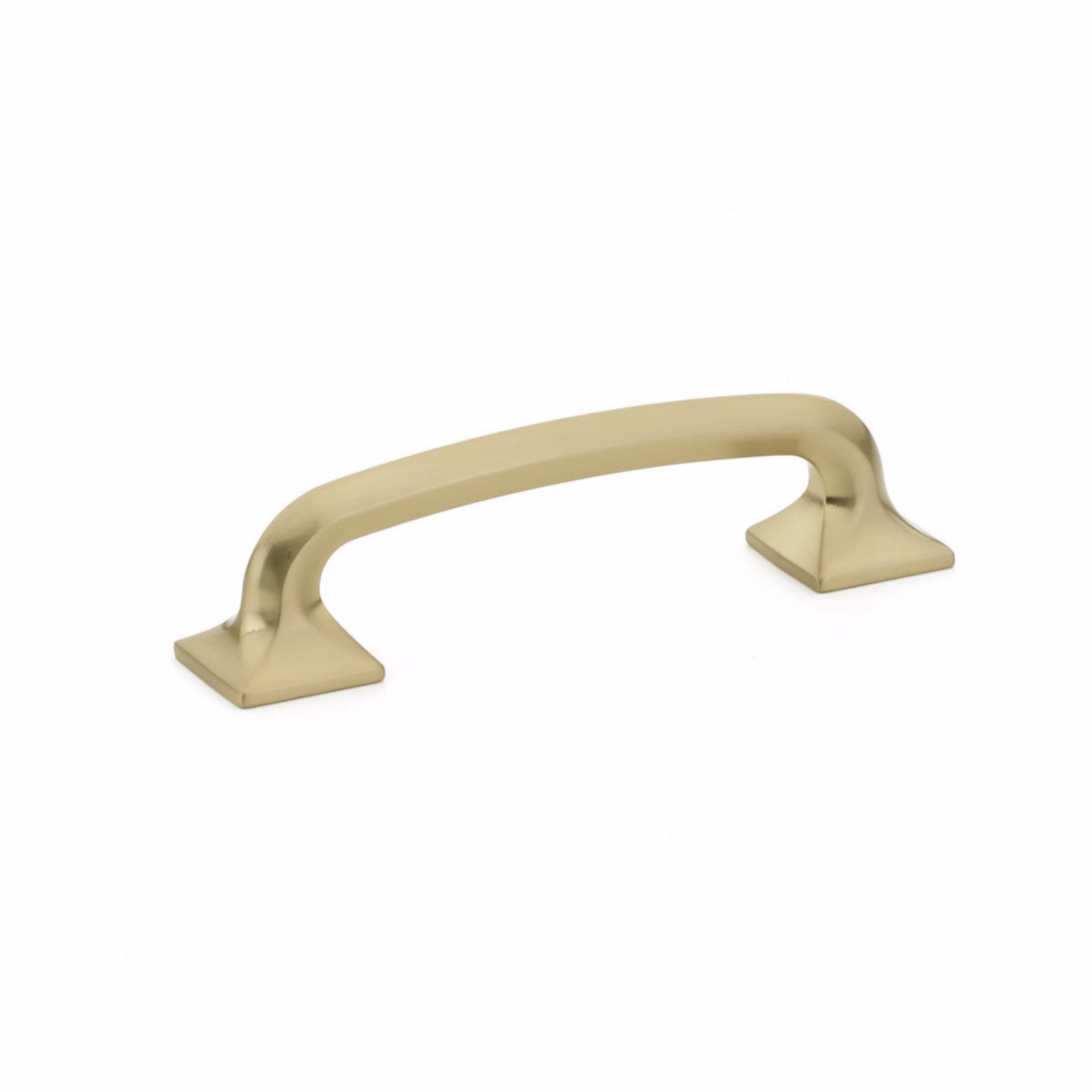 Schaub 206-SSB 4" Center to Center Northport Cabinet Pull Signature Satin Brass Finish Main image