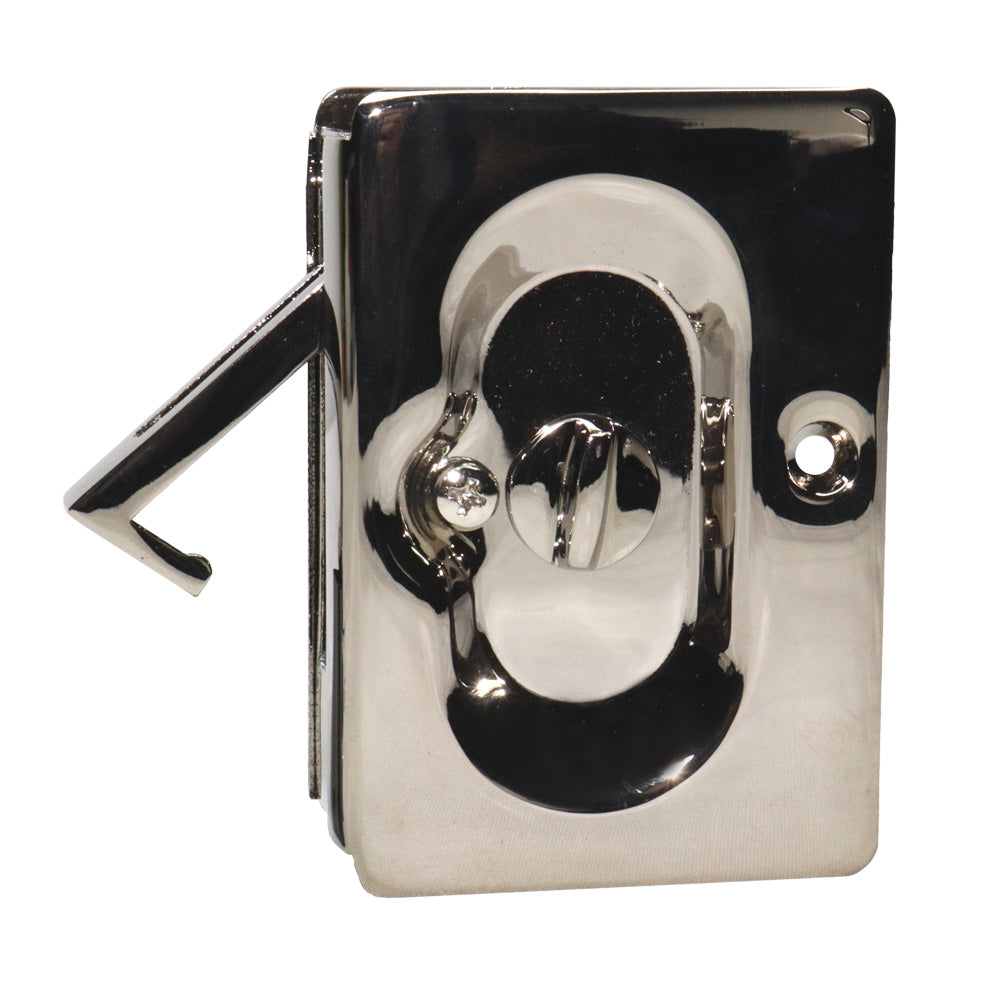 Emtek - Priv Pocket Door Lock for 1-3/8" to 1-3/4" Door - Polished Nickel