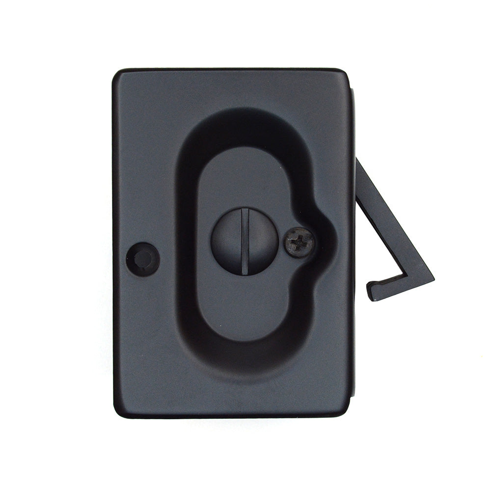 Emtek - Priv Pocket Door Lock for 1-3/8" to 1-3/4" Door - Flat Black