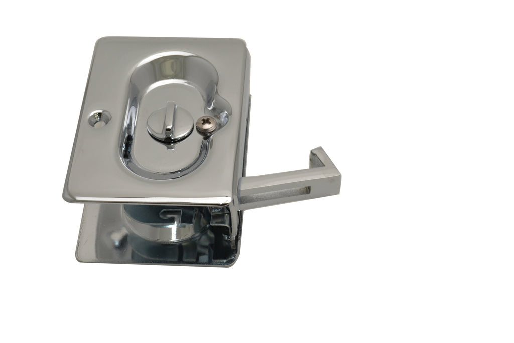 Emtek - Priv Pocket Door Lock for 1-3/8" to 1-3/4" Door - Polished Chrome