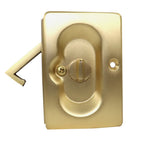 Emtek - Priv Pocket Door Lock for 1-3/8" to 1-3/4" Door - Satin Brass