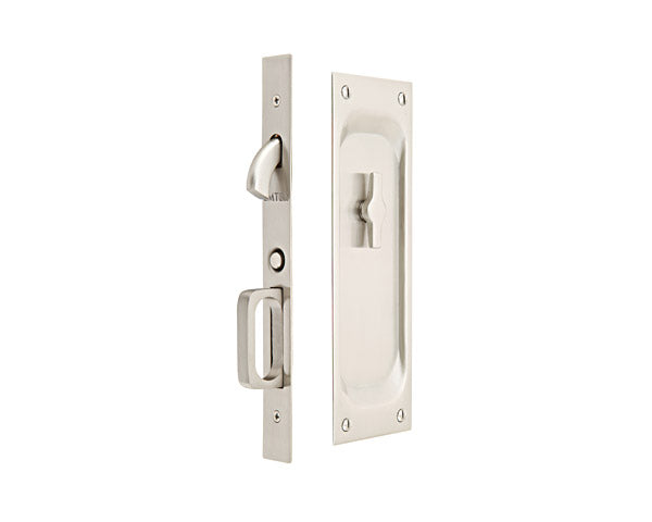 Emtek - Priv Pocket Door Mortise Lock for 1-3/8" Door - Satin Nickel