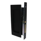Emtek - Modern Rectangular Passage Pocket Door Mortise Lock for 1-3/4" Door - Flat Black