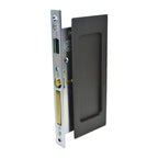 Emtek - Modern Rectangular Passage Pocket Door Mortise Lock for 1-3/8" Door - Flat Black