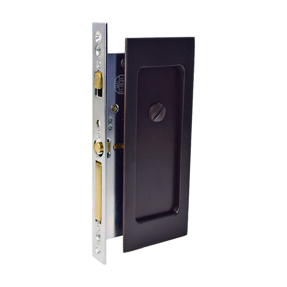 Emtek - Modern Rectangular Privacy Pocket Door Mortise Lock for 1-3/8" Door - Oil Rubbed Bronze