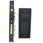 Emtek - Modern Rectangular Privacy Pocket Door Mortise Lock for 1-3/8" Door - Flat Black
