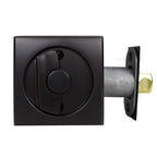 Emtek - Square Privacy Pocket Door Tubular Lock with Privacy Strike Plate and Dust Box for 1-3/8" to 1-3/4" Door - Oil Rubbed Bronze