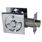 Emtek - Square Privacy Pocket Door Tubular Lock with Privacy Strike Plate and Dust Box for 1-3/8" to 1-3/4" Door - Polished Chrome