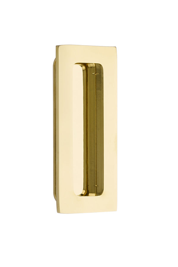 Emtek - 4" Modern Rectangular Flush Pull - Polished Brass Lifetime