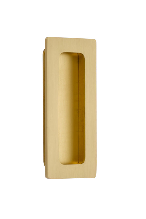 Emtek - 4" Modern Rectangular Flush Pull - Satin Brass
