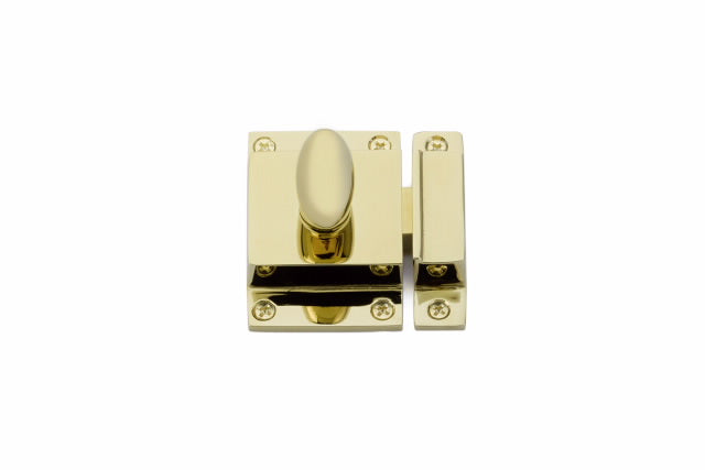 Emtek - 2-1/4" x 2" Cabinet Latch - Unlacquered Brass