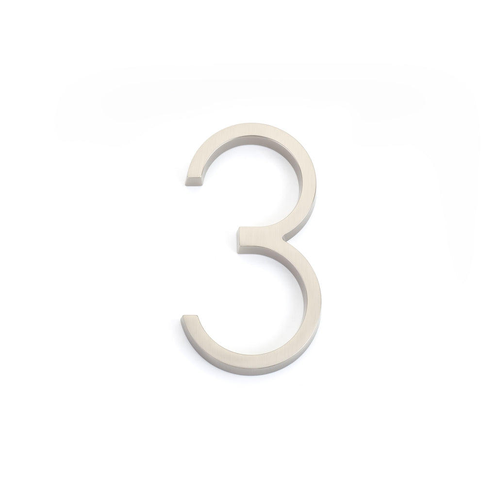 Emtek - 7" Modern # 3 House Number - Satin Nickel