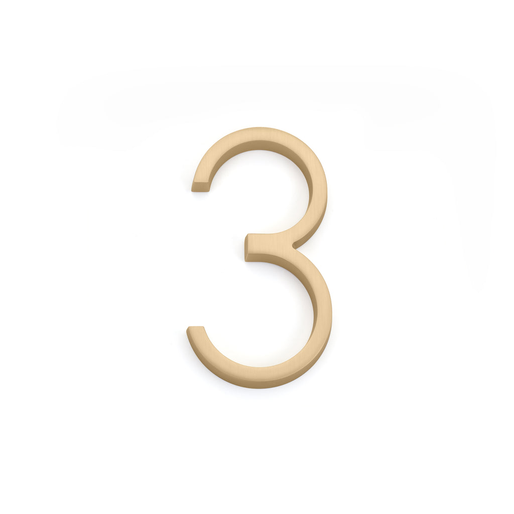 Emtek - 7" Modern # 3 House Number - Satin Brass