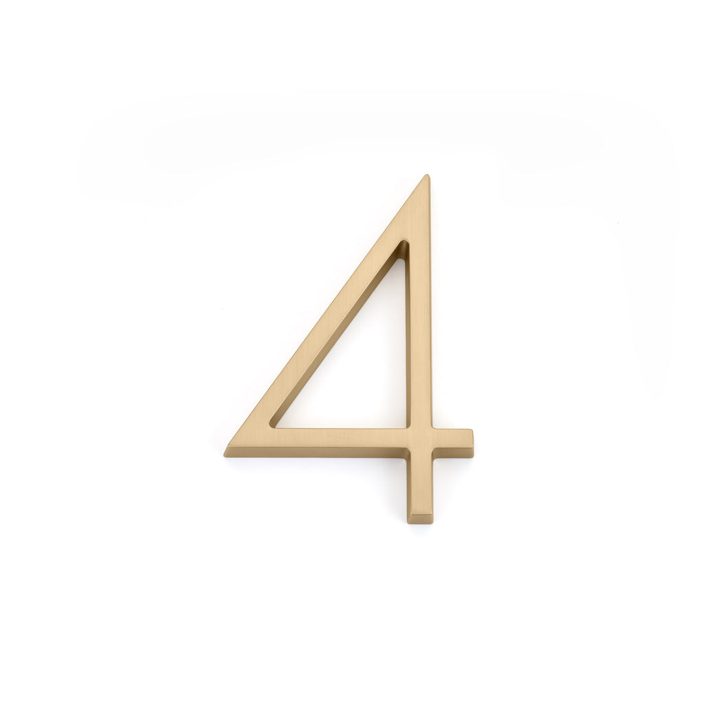 Emtek - 7" Modern # 4 House Number - Satin Brass