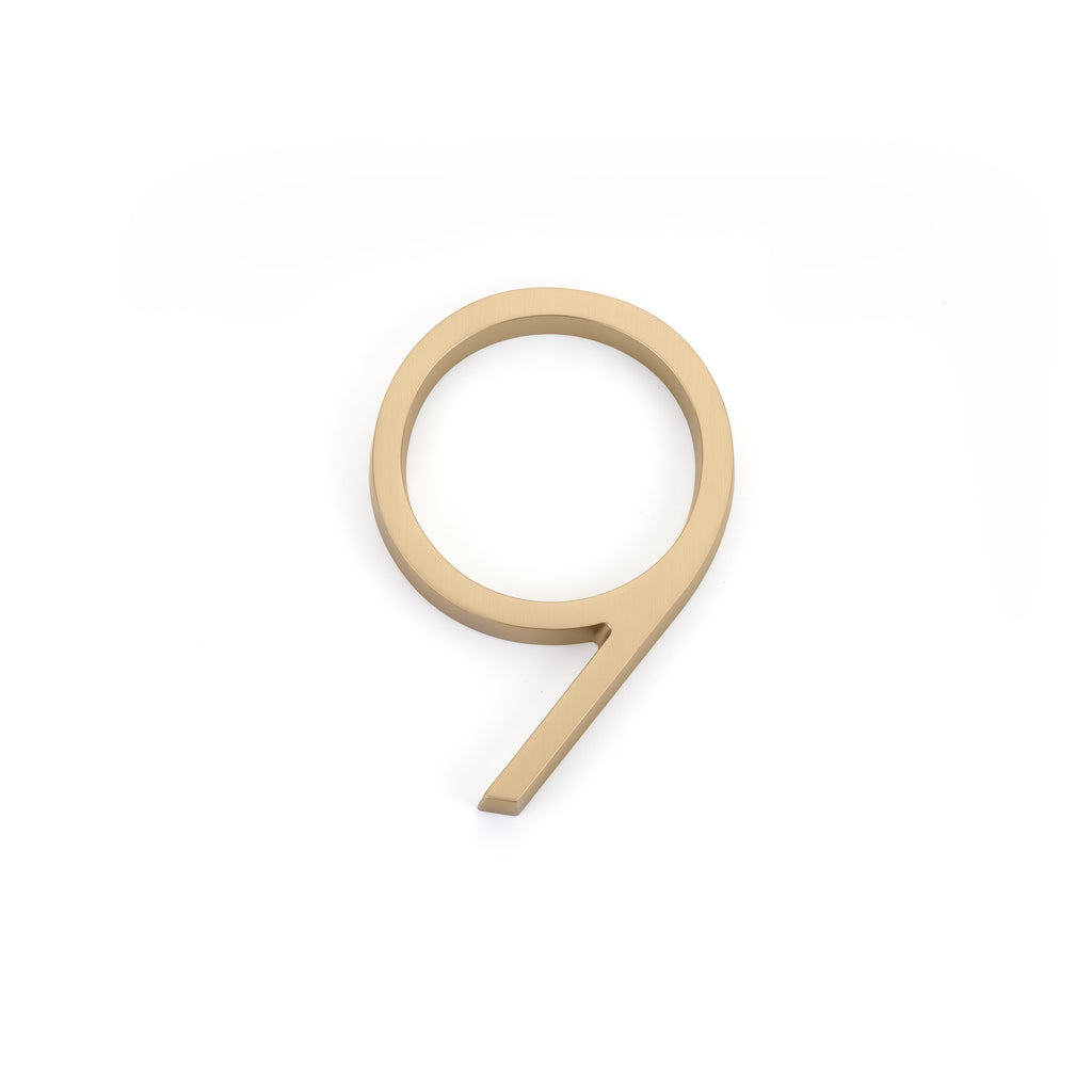 Emtek - 7" Modern # 9 House Number - Satin Brass