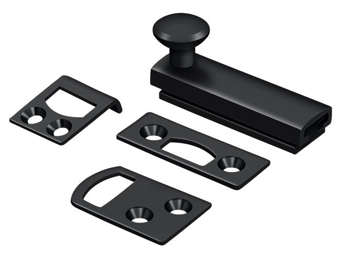 Deltana - 2" Surface Bolt; Concealed Screw; Heavy Duty - Black