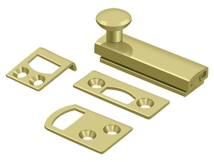 Deltana - 2" Surface Bolt; Concealed Screw; Heavy Duty - Bright Brass