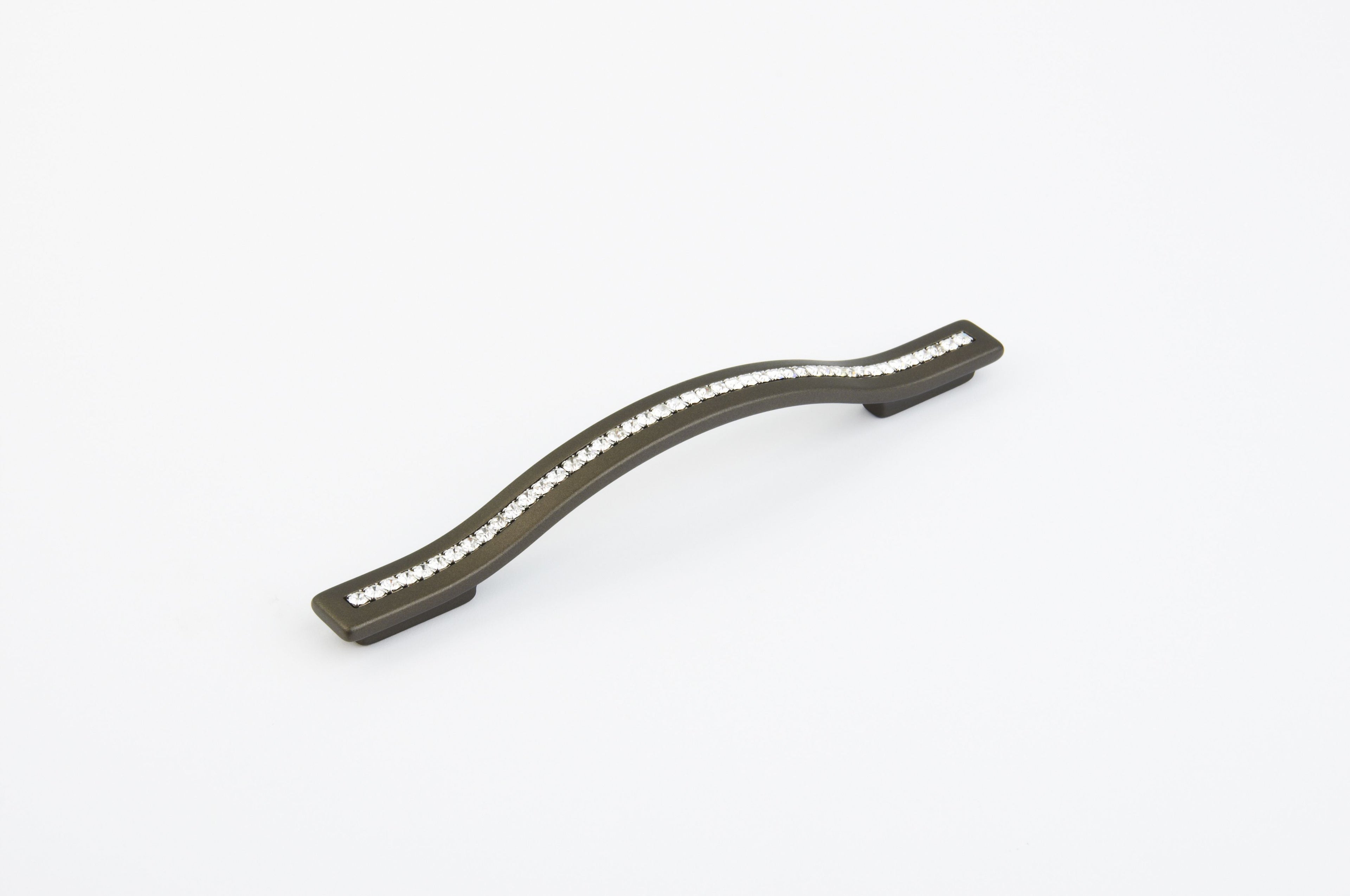 Schaub 302-MBZ 128mm to 160mm Center to Center Skyevale Cabinet Pull with Crystals Milano Bronze Finish