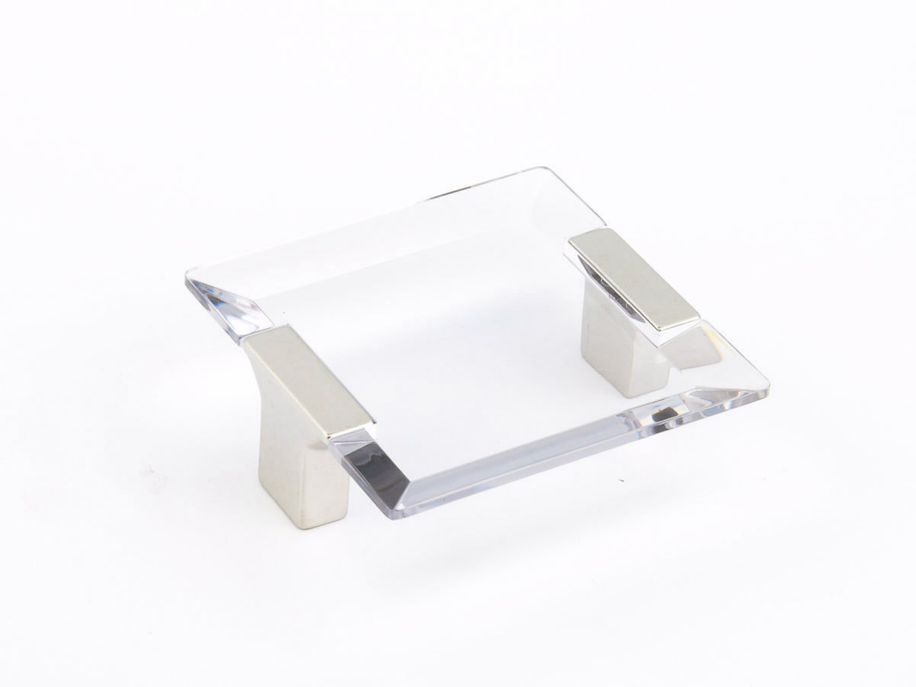 Schaub 315-15-CL 2-1/2" Center to Center Positano Clear Cabinet Pull Satin Nickel Finish Main image