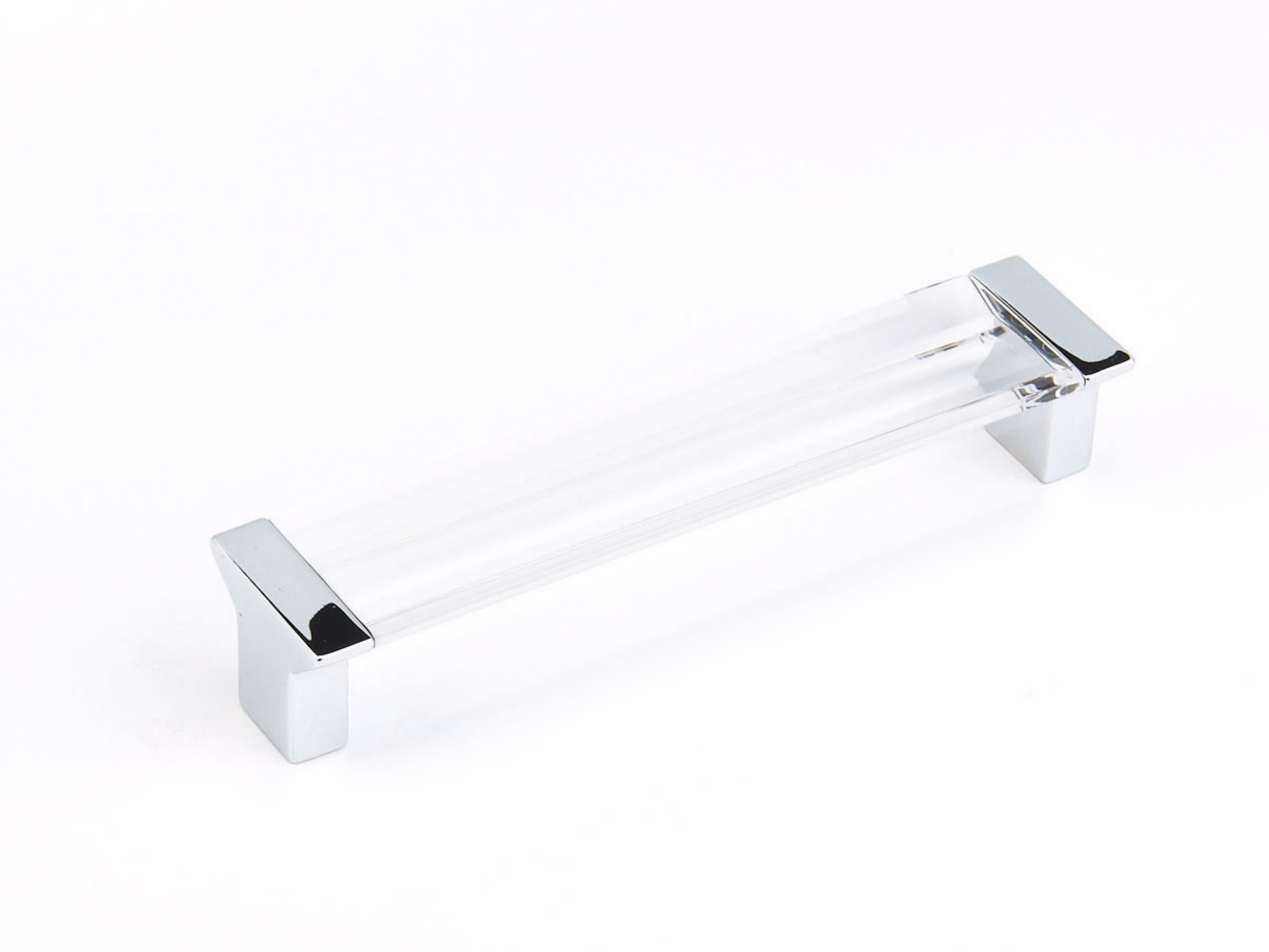 Schaub 316-26-CL 5-1/16" Center to Center Positano Clear Cabinet Pull Polished Chrome Finish Main image
