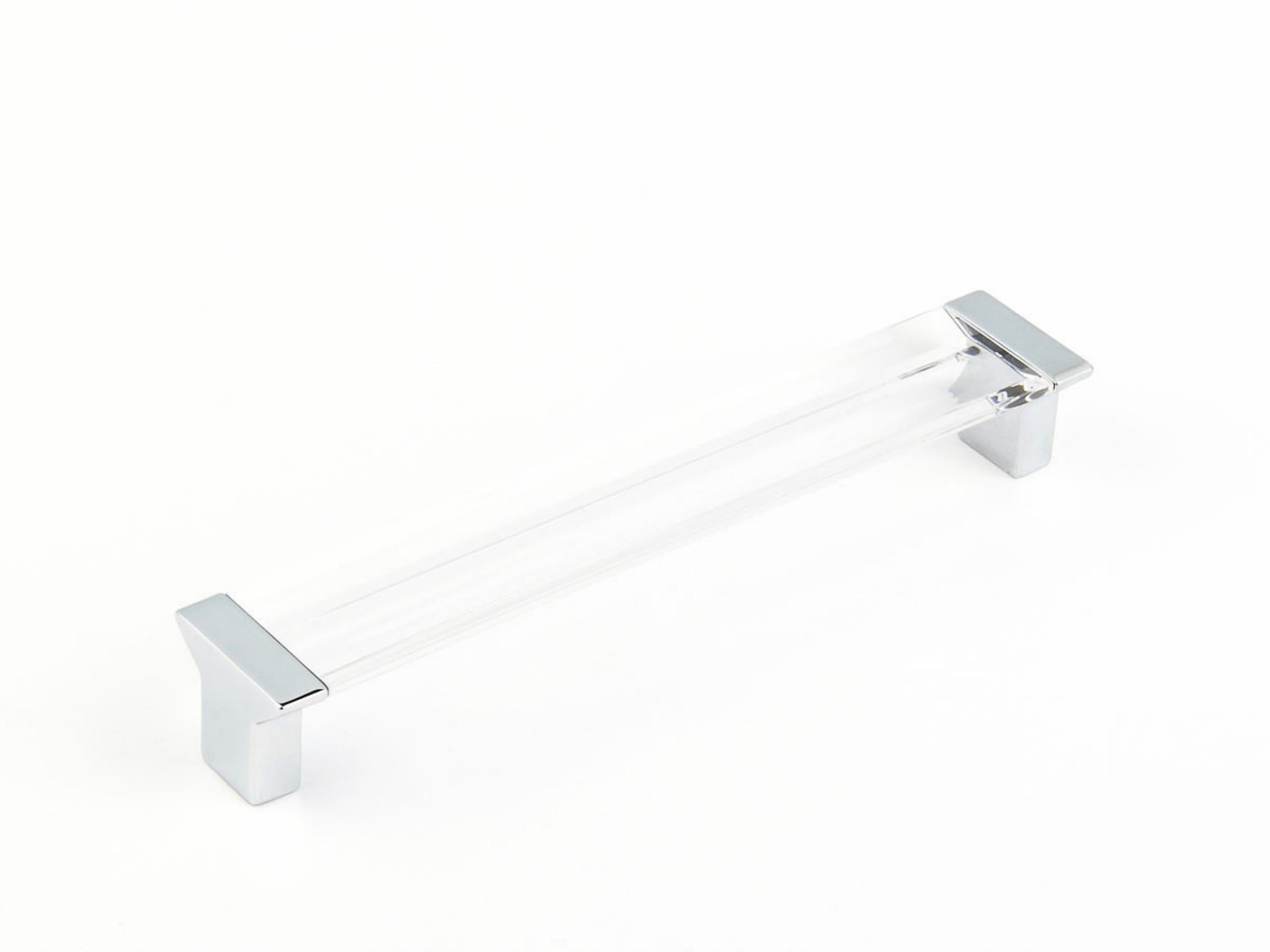 Schaub 317-26-CL 6-5/16" Center to Center Positano Clear Cabinet Pull Polished Chrome Finish Main image