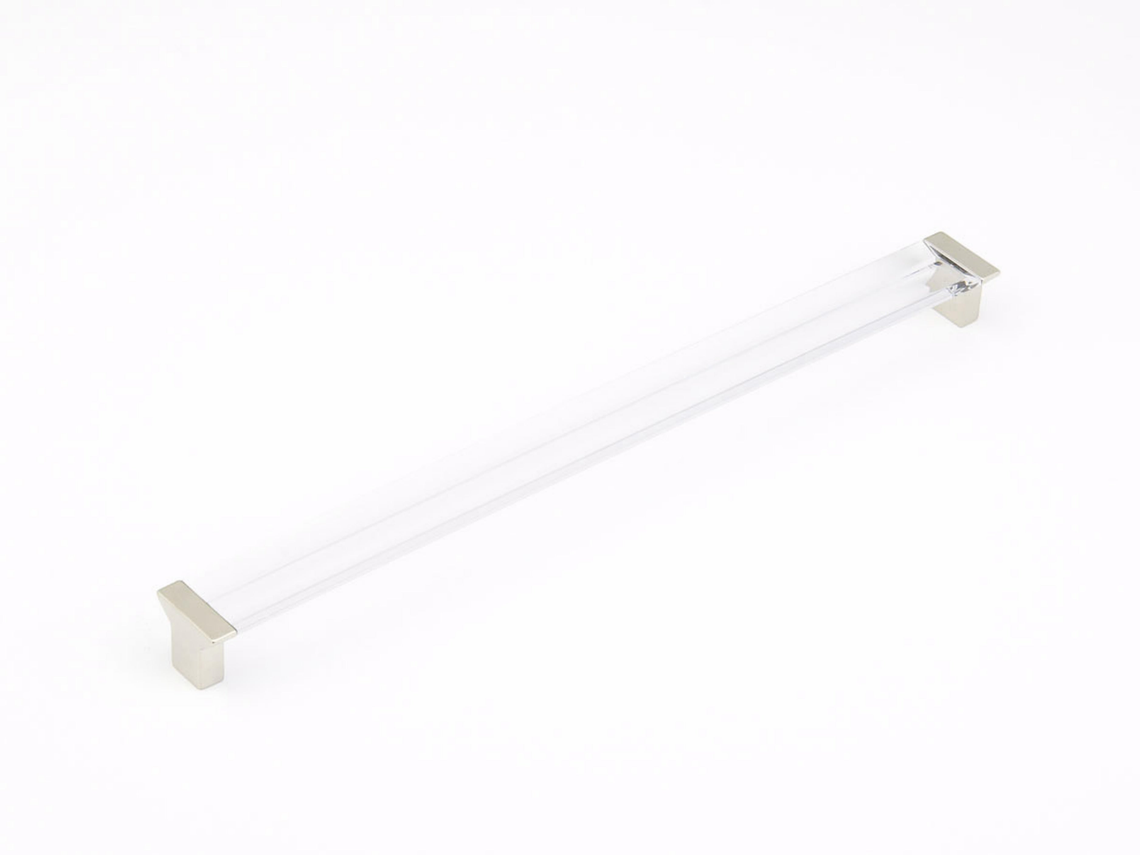 Schaub 318-15-CL 12-5/8" Center to Center Positano Clear Cabinet Pull Satin Nickel Finish Main image