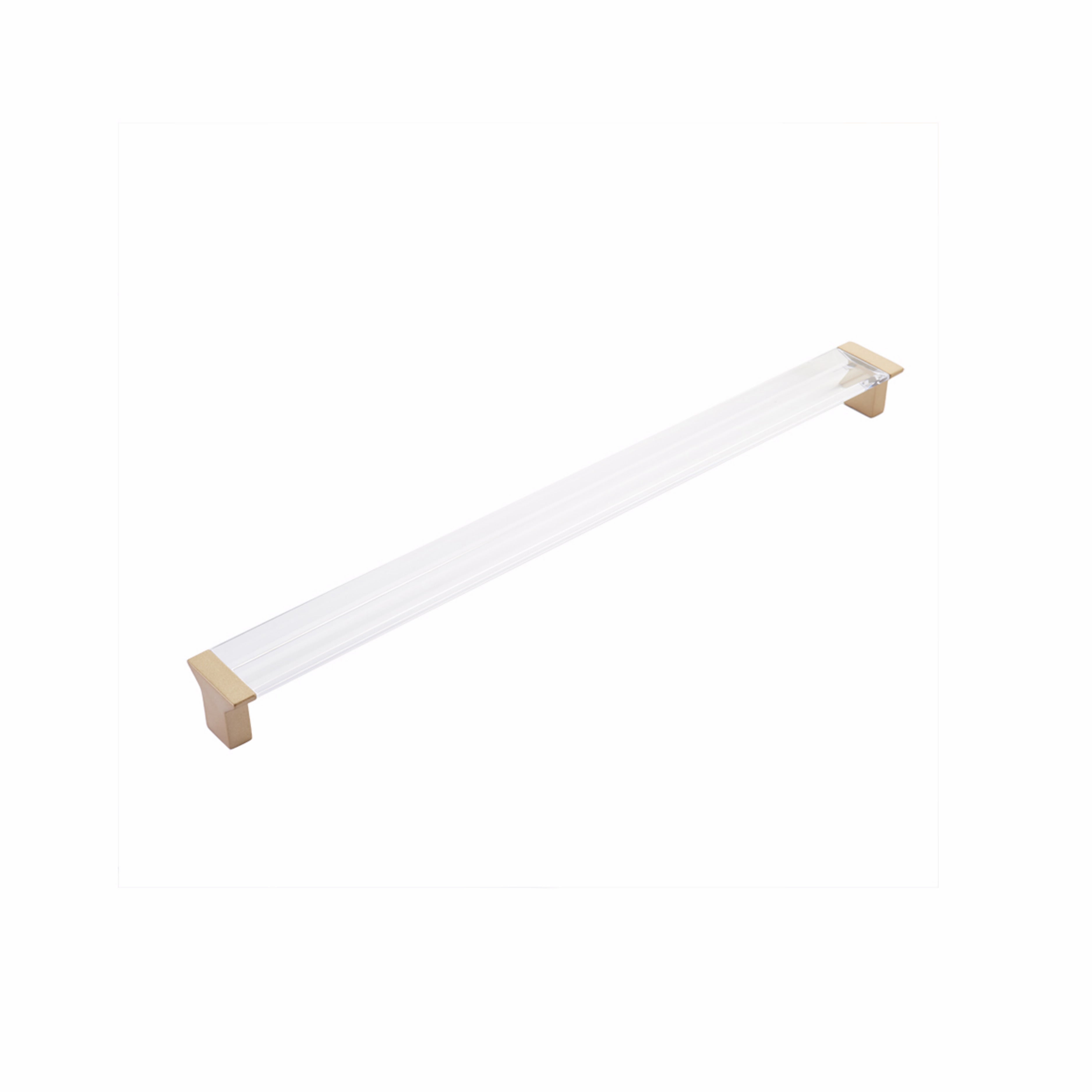 Schaub 318-SSB-CL 12-5/8" Center to Center Positano Clear Cabinet Pull Signature Satin Brass Finish Main image