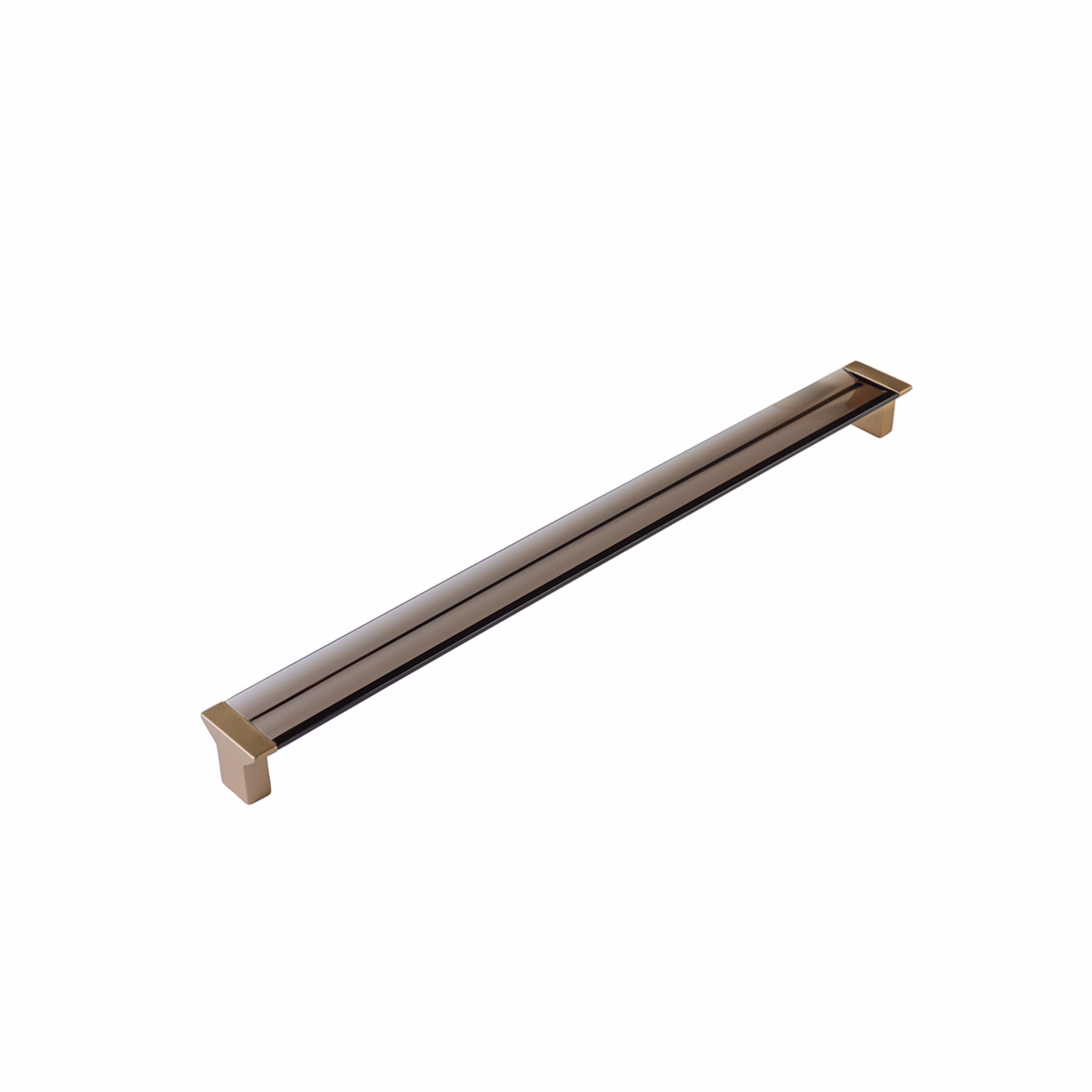 Schaub 318-SSB-SM 12-5/8" Center to Center Positano Smoke Cabinet Pull Signature Satin Brass Finish Main image