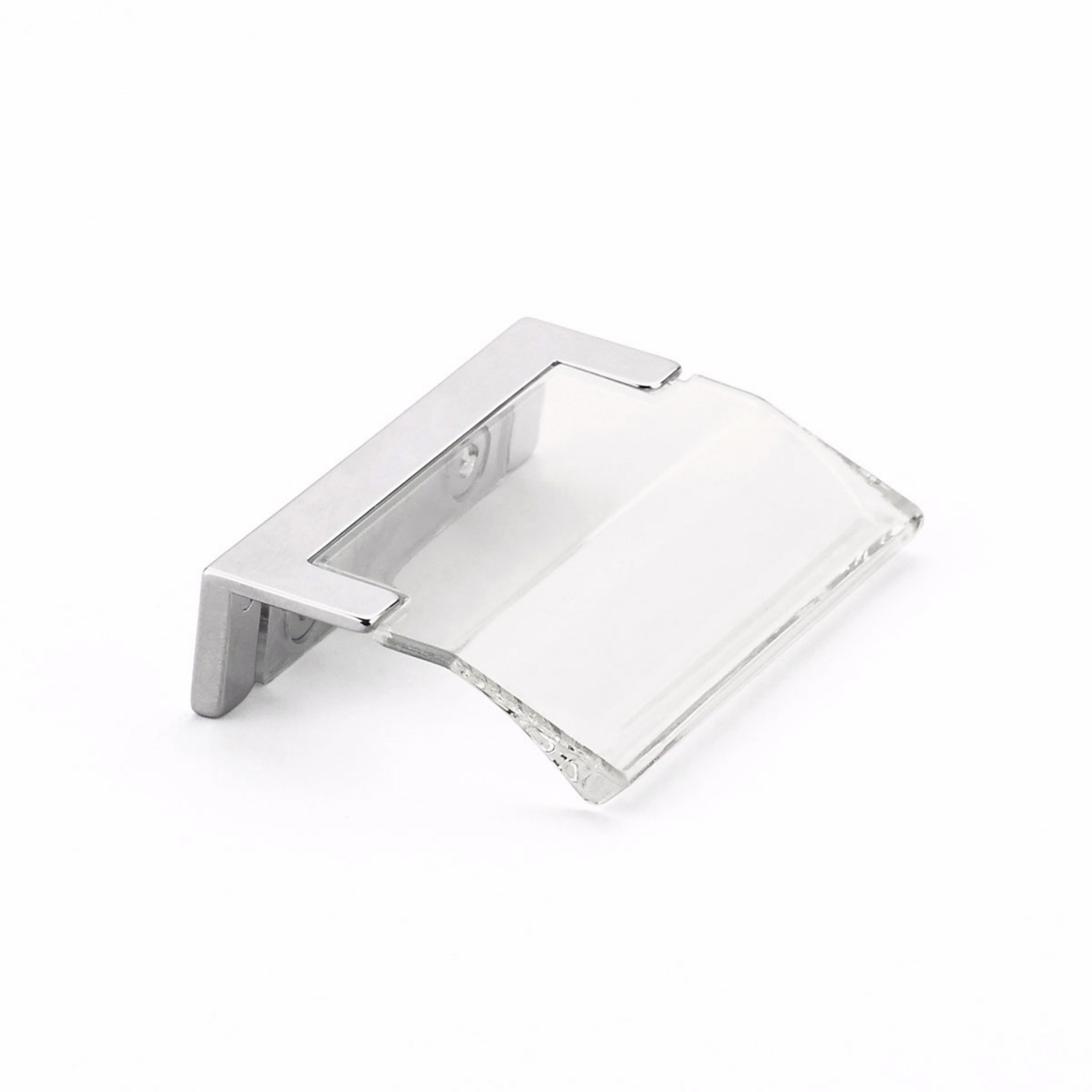 Schaub 323-26-CL 1-1/4" Center to Center Positano Arch Clear Cabinet Edge Pull Polished Chrome Finish
