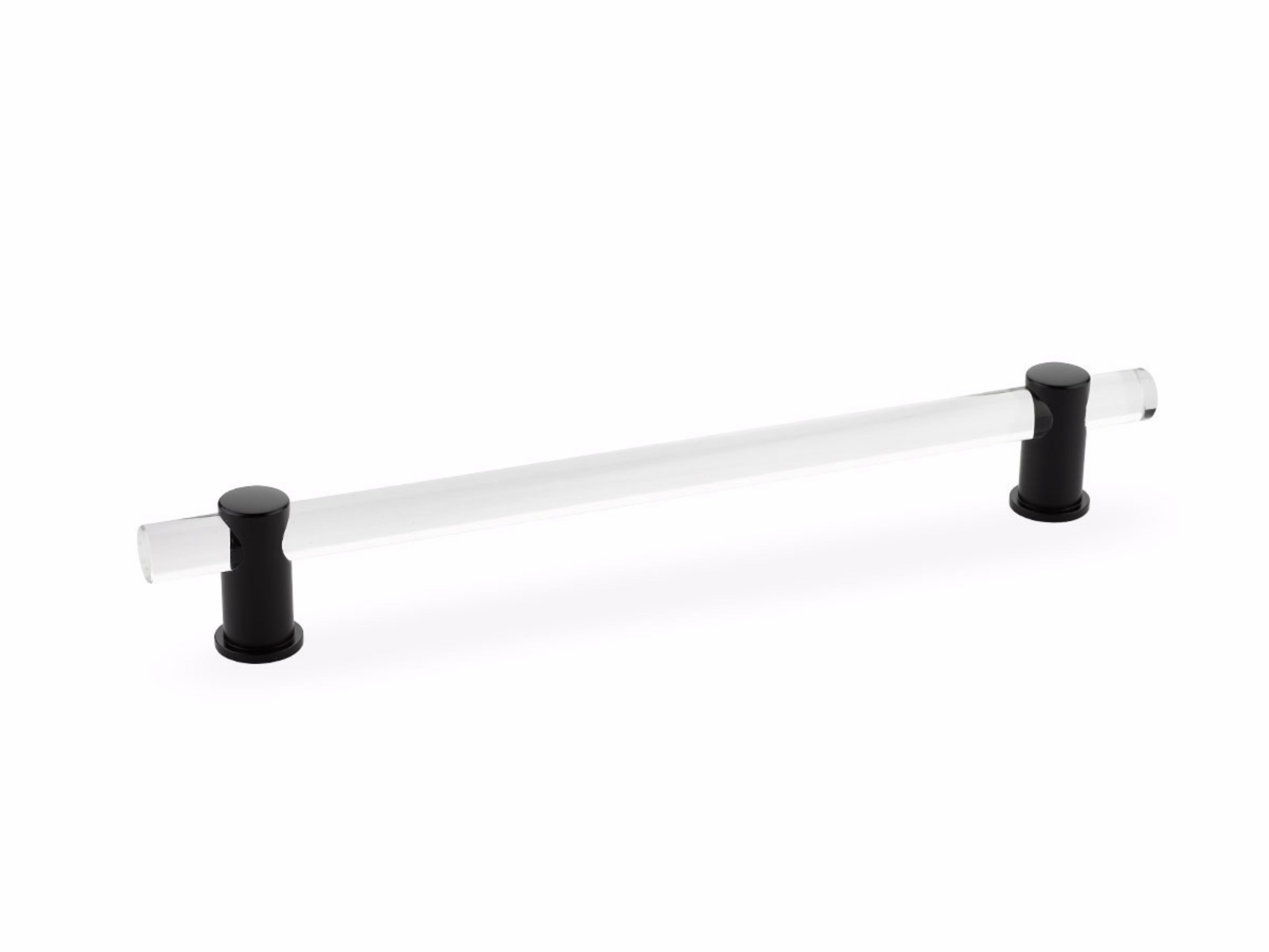 Schaub 408-MB 8" Center to Center Lumiere Acrylic Cabinet Pull Matte Black Finish Main image