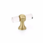 Schaub 411 - Lumiere Transitional Cabinet T Knob Acrylic Satin Brass Finish