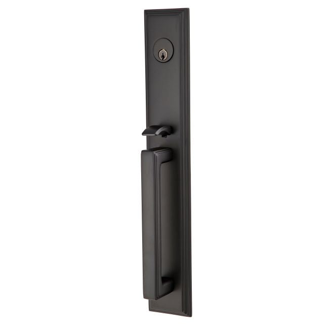Emtek - Providence Knob 2-3/8" and 2-3/4" Backset Single Cylinder Melrose Tubular Handleset - Flat Black