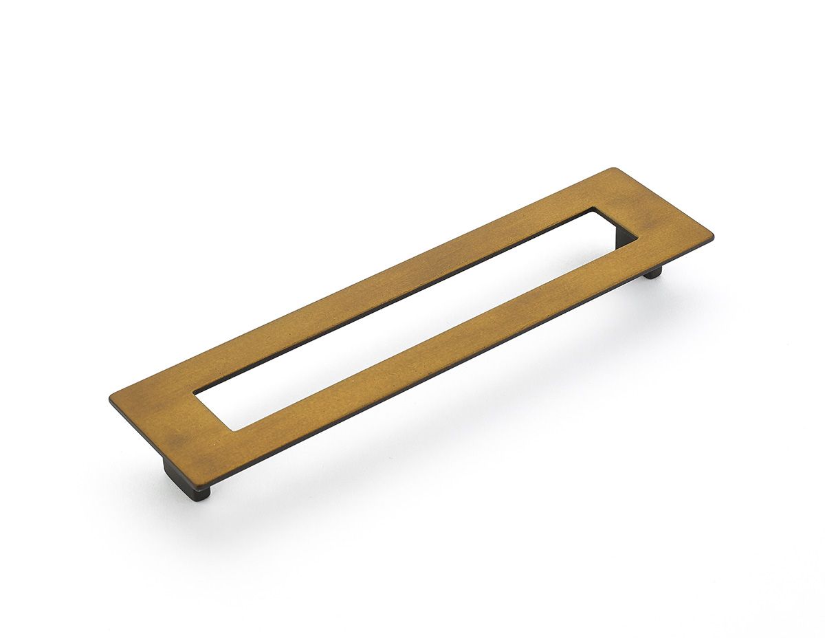 Schaub 446-BRBZ 192mm Center to Center Rectangular Finestrino Cabinet Pull Burnished Bronze Finish Main image