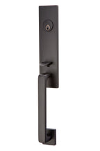 Emtek - Helios Lever 2-3/8" and 2-3/4" Backset Single Cylinder Davos Tubular Handleset - Flat Black (Left Hand)