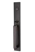 Emtek - Stuttgart Lever 2-3/8" and 2-3/4" Backset Single Cylinder Lausanne Tubular Handleset - Flat Black (Left Hand)