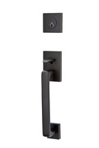 Emtek - Helios Lever 2-3/8" and 2-3/4" Backset Single Cylinder Baden Tubular Handleset - Flat Black (Left Hand)